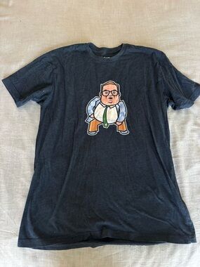 Men's Black Short-Sleeve Tee with Playful Cartoon Graphic